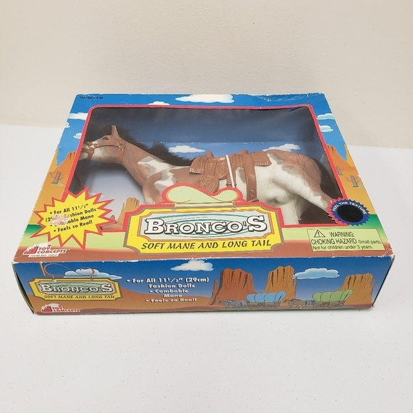 Toy Concepts Broncos Horse Soft Mane & Tail with Saddle Vintage Toy - Picture 3 of 13